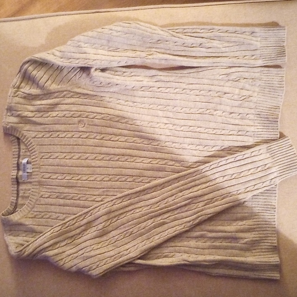 Izod sweater, cable, grey, size medium